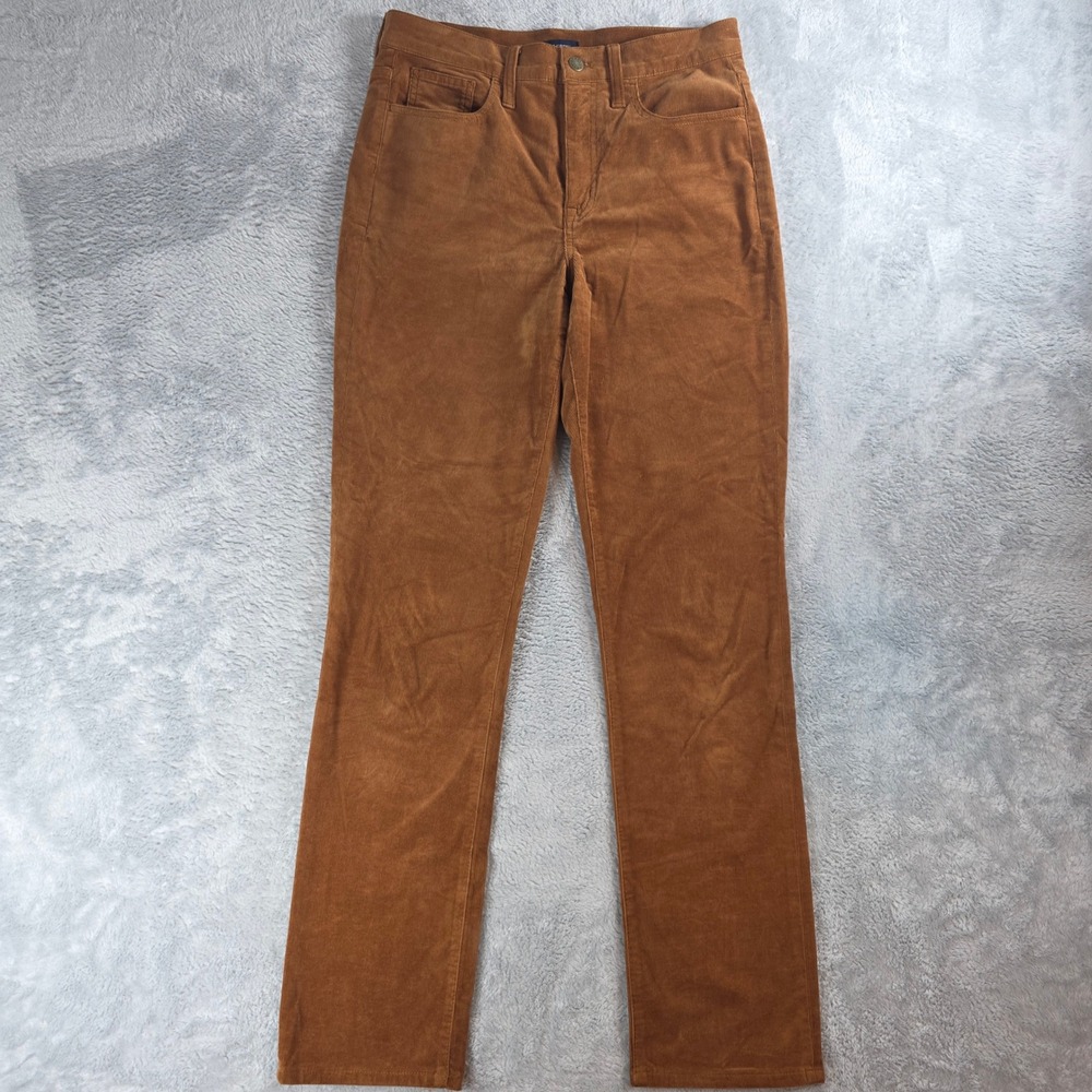 J.Crew Women 28T‎ Brown Corduroy Pants BT007 Tall Slim Straight Mid-Rise